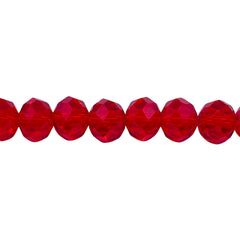 10mm Thunder Polish Glass Crystal Roundel Cut Red
