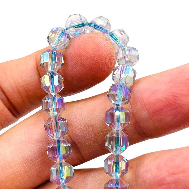 8mm Decagon Glass Crystal Lt. Magic Purple