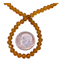 4mm Thunder Polish Glass Crystal Roundel Cut Topaz