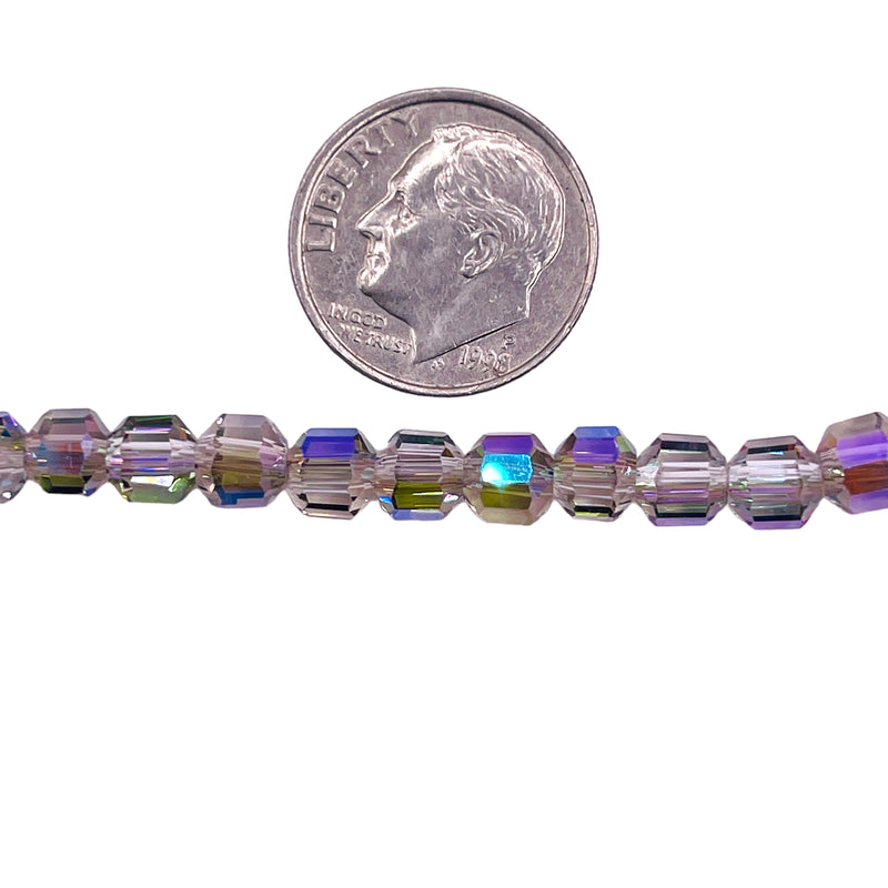 6mm Decagon Glass Crystal Magic Purple