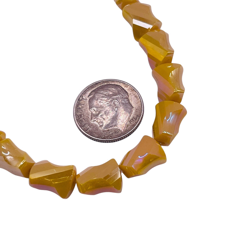 10x8mm Twisted Bow Tie Glass Crystal Banana Jade AB