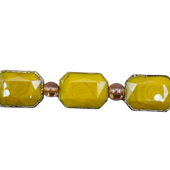 18x13mm Rectangle Gold Edge Banana Jade