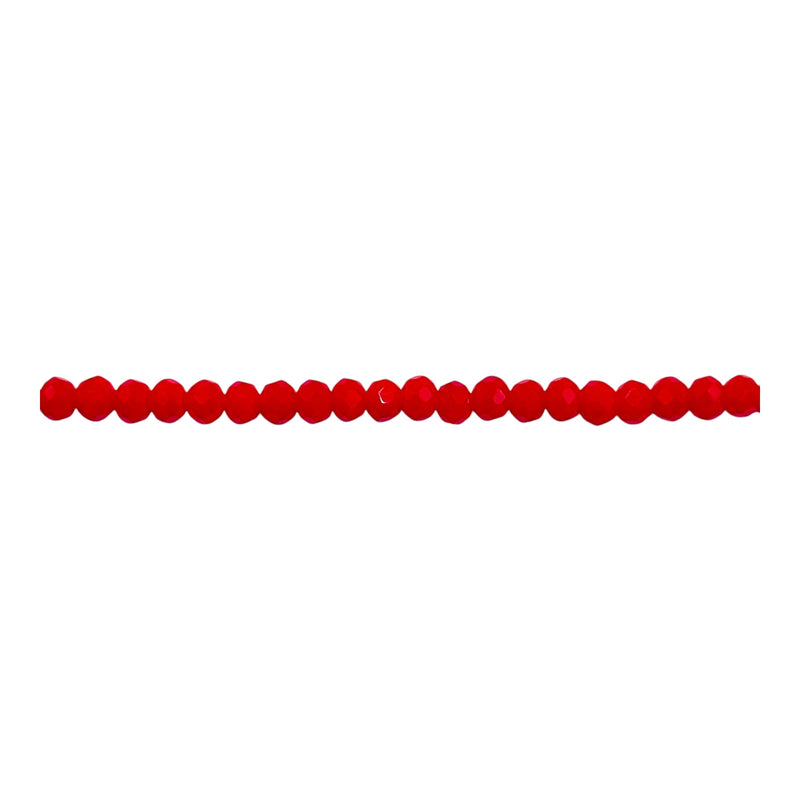 3mm Thunder Polish Glass Crystal Roundel Cut Lt. Ruby Jade