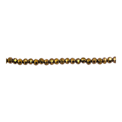 3mm Thunder Polish Glass Crystal Roundel Cut Gold