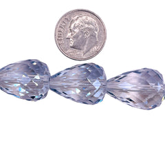 18x13mm Tear Drop Glass Crystal Gray Blue