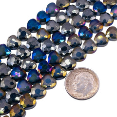 8mm Heart Glass Crystal Shadow