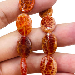 18x13mm Flat Oval Fire Agate