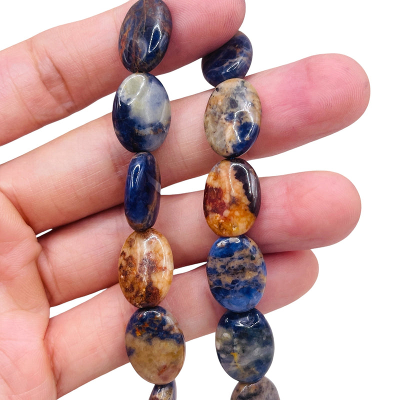 18x13mm Flat Oval Orange Sodalite