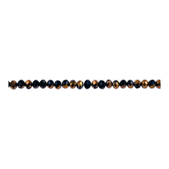 3mm Thunder Polish Glass Crystal Roundel Cut Jet Half Copper