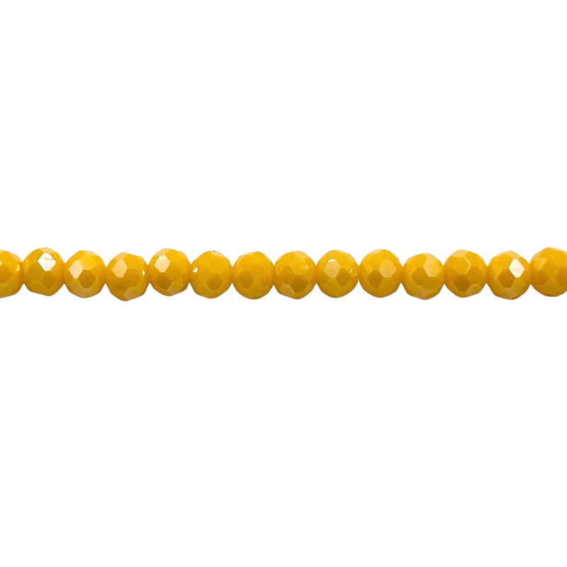 4mm Thunder Polish Glass Crystal Roundel Cut Banana Jade AB