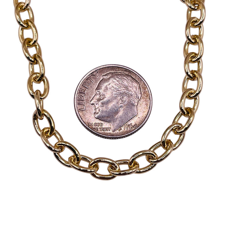 Losolo 7x5mm Stainless Steel Chain 18K Gold Plated