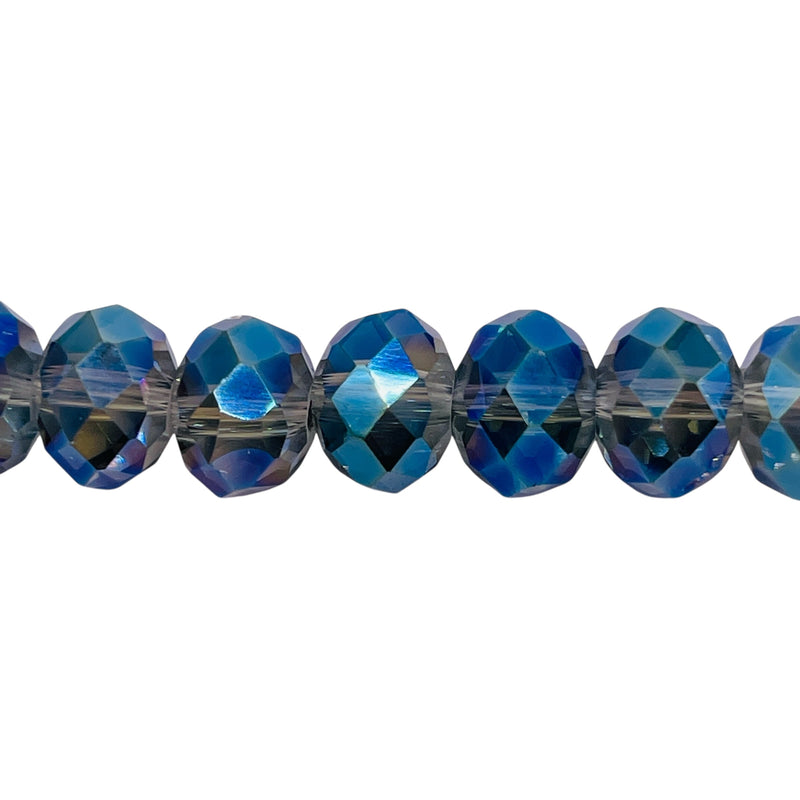 12mm Roundel Cut Glass Crystal Magic Green