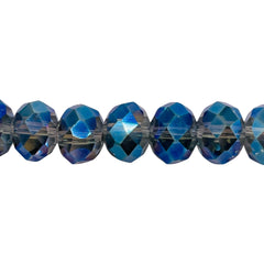 12mm Roundel Cut Glass Crystal Magic Green