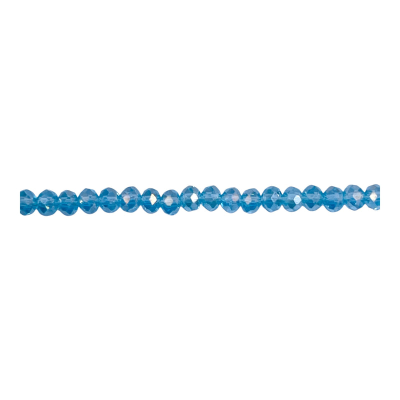 3mm Thunder Polish Glass Crystal Roundel Cut Lt. Aquamarine AB