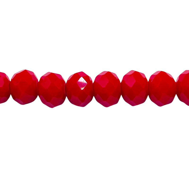 10mm Thunder Polish Glass Crystal Roundel Cut Lt. Ruby Jade