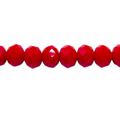 10mm Thunder Polish Glass Crystal Roundel Cut Lt. Ruby Jade