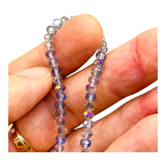 4mm Thunder Polish Glass Crystal Roundel Cut Blue Magic