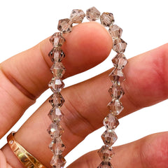 6mm Thunder Polish Glass Crystal Bicone Silver Gray