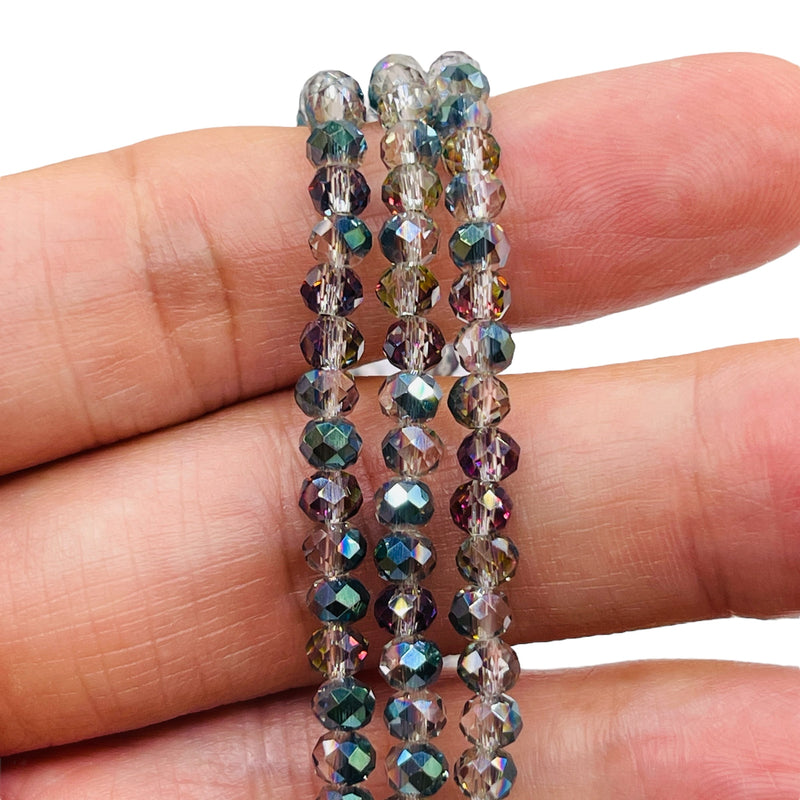 4mm Thunder Polish Glass Crystal Roundel Cut Violet Dream