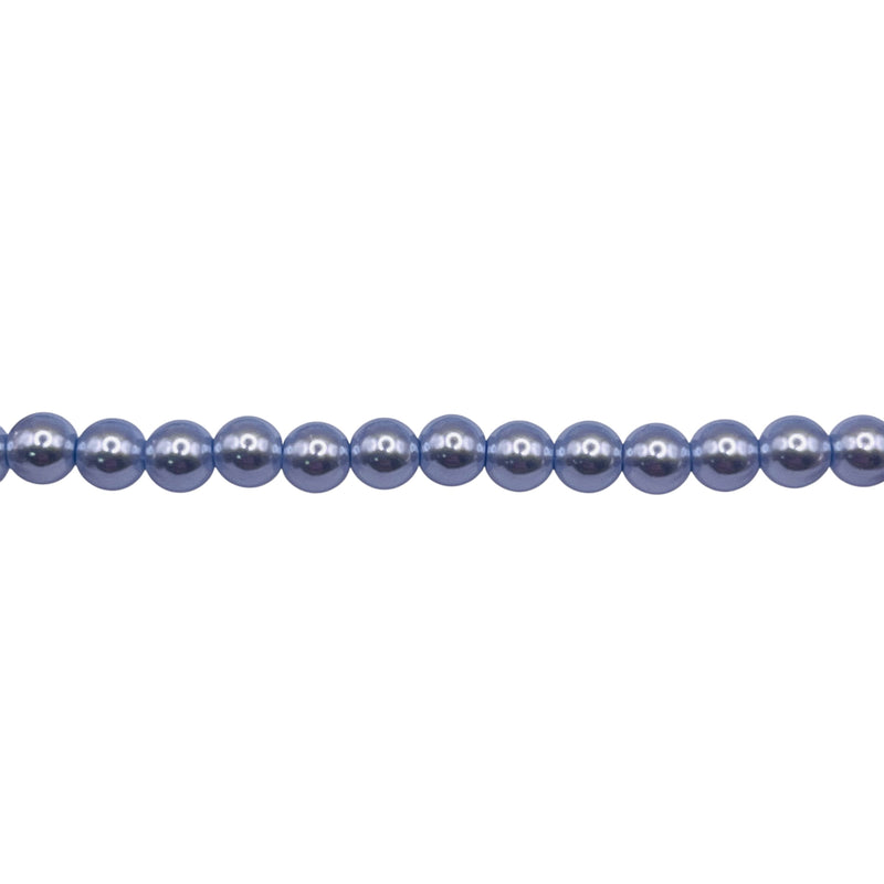 4mm Round Thunder Polish Glass Pearl Blue