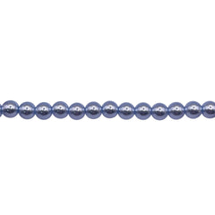 4mm Round Thunder Polish Glass Pearl Blue
