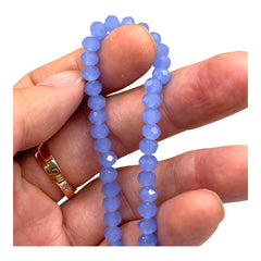 6mm Thunder Polish Glass Crystal Roundel Cut Lt. Sapphire Jade