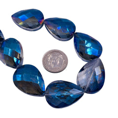 24x17mm Flat Tear Drop Glass Crystal Magic Blue