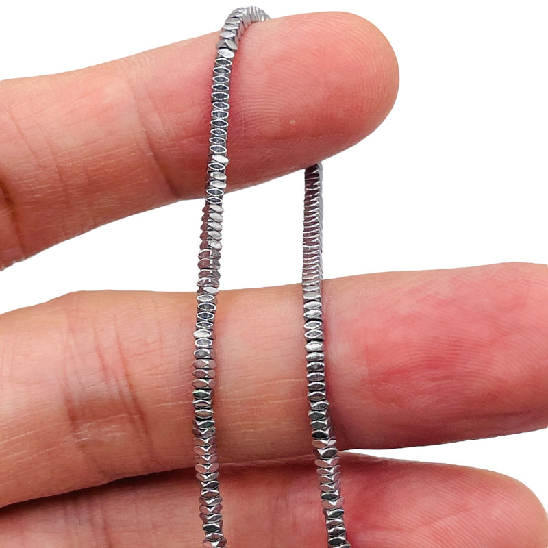 2x1mm Square Disc Hematite Rhodium