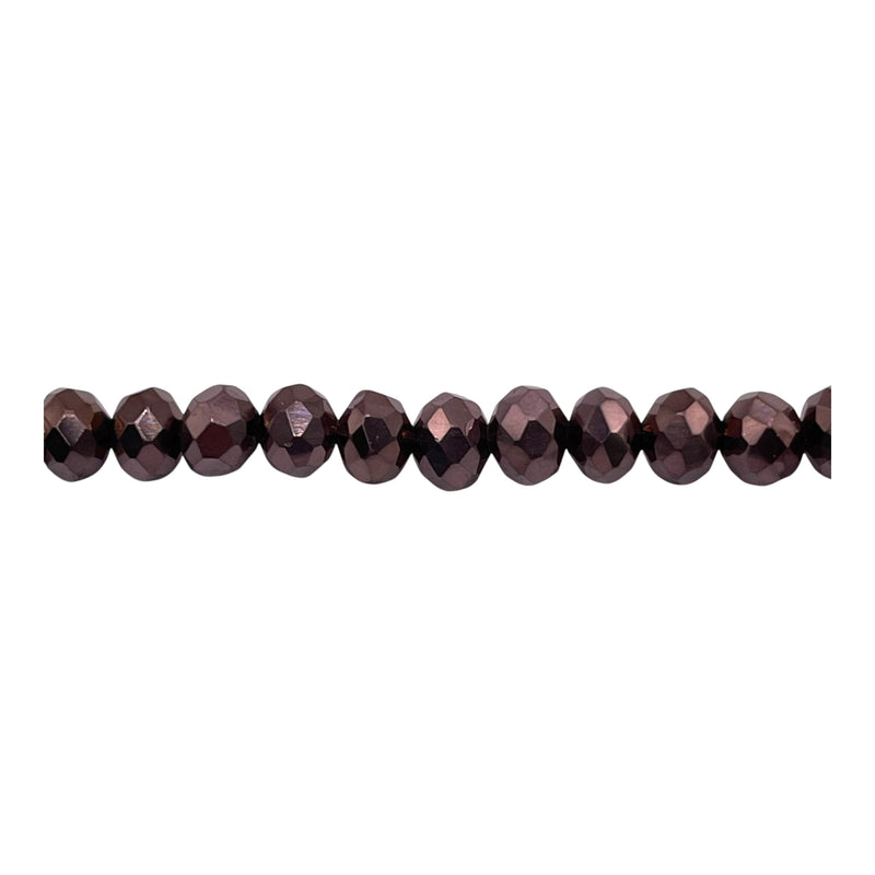 6mm Thunder Polish Glass Crystal Roundel Cut Dark Copper