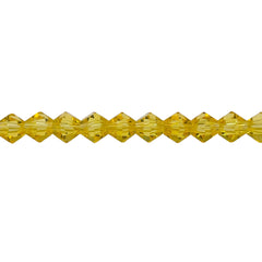 6mm Thunder Polish Glass Crystal Bicone Yellow Gold