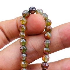 8mm Round Cut Agate Fall Shine