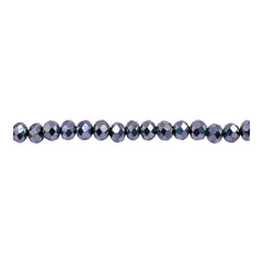 4mm Thunder Polish Glass Crystal Roundel Cut White Gold