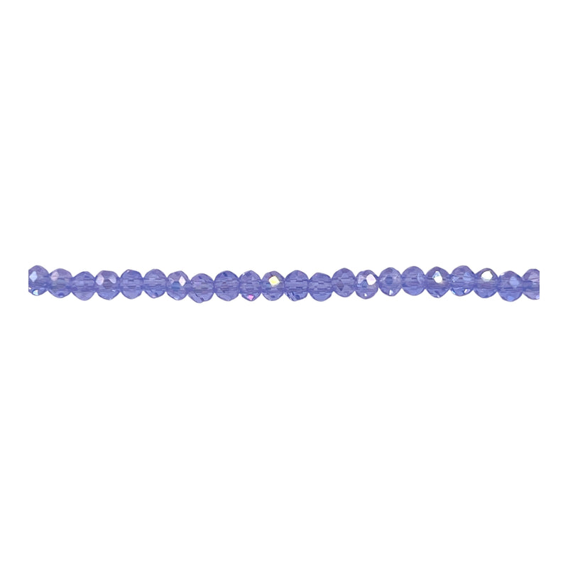 3mm Thunder Polish Glass Crystal Roundel Cut Lt. Purple AB