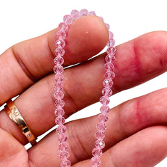 4mm Thunder Polish Glass Crystal Roundel Cut Rosaline