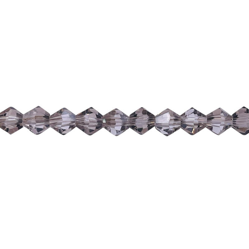 6mm Thunder Polish Glass Crystal Bicone Silver Gray