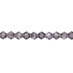 6mm Thunder Polish Glass Crystal Bicone Silver Gray
