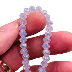 6mm Thunder Polish Glass Crystal Roundel Cut Opal AB