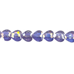 8mm Heart Glass Crystal Light Purple AB