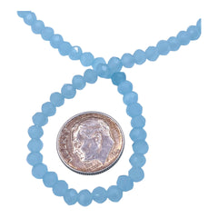 4mm Thunder Polish Glass Crystal Roundel Cut Blue Jade