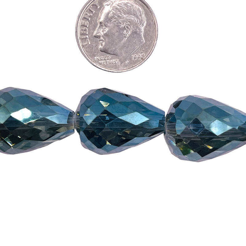 18x13mm Tear Drop Glass Crystal Magic Green