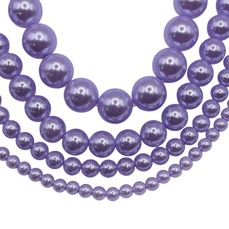 8mm Round Thunder Polish Glass Pearl Lavender