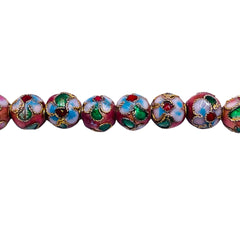 8mm Round Cloisonne Pink