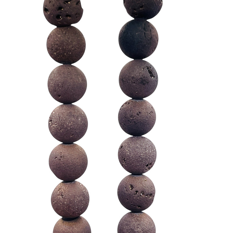 8mm Druzy Round Copper