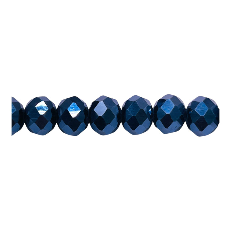 10mm Thunder Polish Glass Crystal Roundel Cut Gunmetal