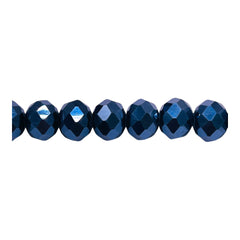 10mm Thunder Polish Glass Crystal Roundel Cut Gunmetal