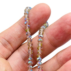 4mm Thunder Polish Glass Crystal Roundel Cut Green Blossom SW quality