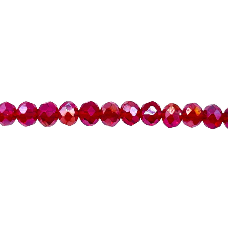 6mm Thunder Polish Glass Crystal Roundel Cut Med Siam AB