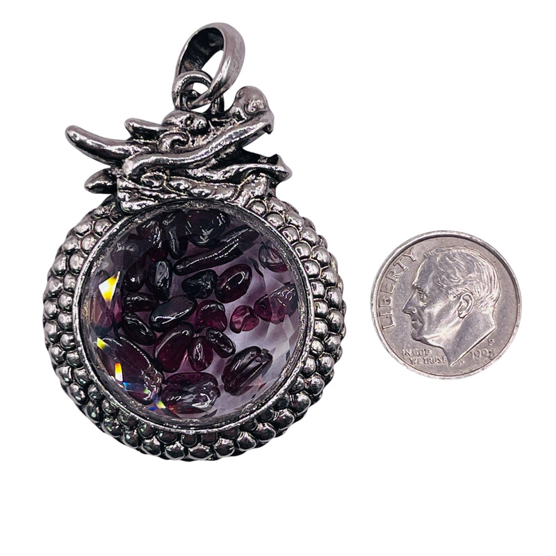 Garnet Dragon Pendant