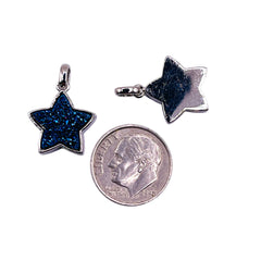16mm Star Druzy Pendant Blue Light