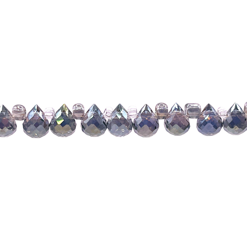 6x4mm Teardrop Glass Crystal Magic Green